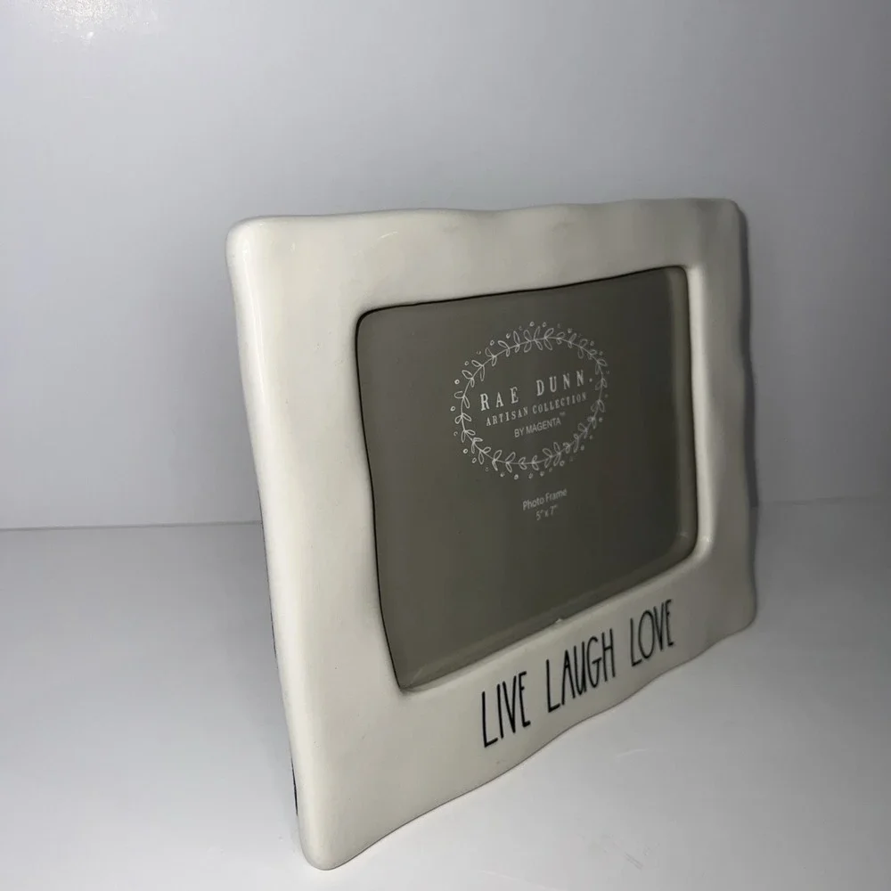Rae Dunn Artisan Collection Live Laugh Love 5x7 Ceramic Picture Frame
